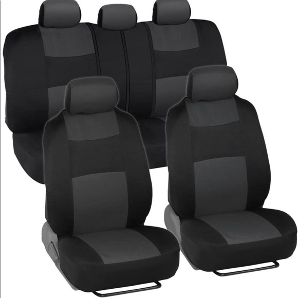 PolyPro Car Seat Covers Full Set in Charcoal on Black – Front and Rear Split - Picture 7 of 7